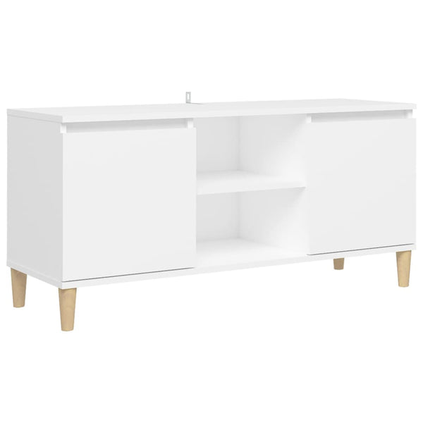 Weißer Rodeliu TV-Schrank Massivholzbeine Maße 103,5x35x50cm