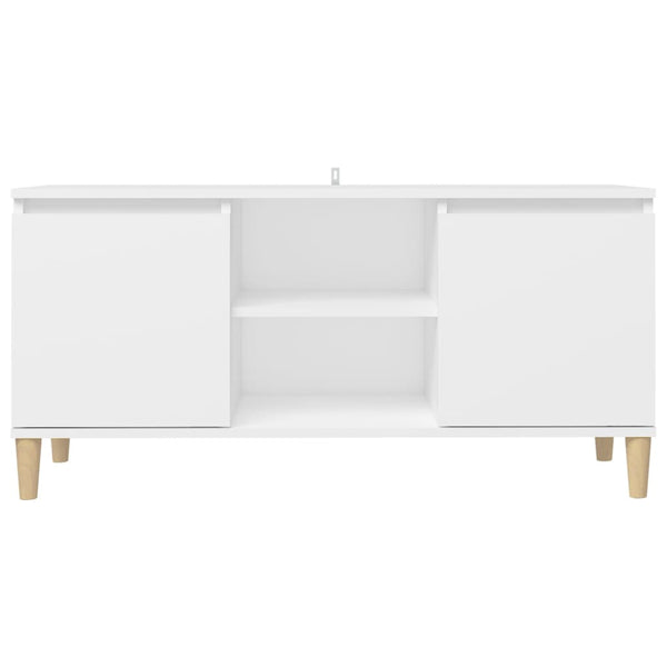 Weißer Rodeliu TV-Schrank Massivholzbeine Maße 103,5x35x50cm