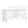 Weißer Rodeliu TV-Schrank Massivholzbeine Maße 103,5x35x50cm