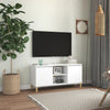 Weißer Rodeliu TV-Schrank Massivholzbeine Maße 103,5x35x50cm