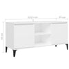 Weißes TV-Lowboard Antoniade 103,5x35x50cm (mit Metallfüßen)