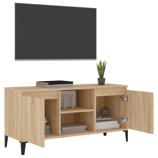Sonoma Eiche TV-Schrank mit Metallbeinen Antoniade 103,5x35x50cm