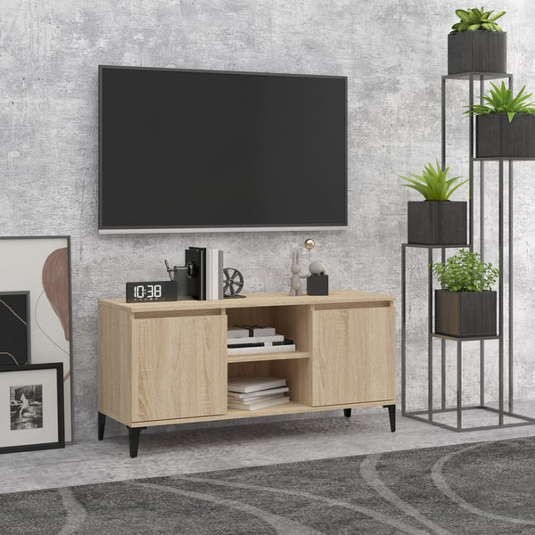 Sonoma Eiche TV-Schrank mit Metallbeinen Antoniade 103,5x35x50cm