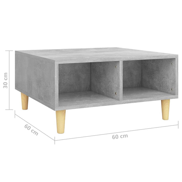 Betongrauer Couchtisch von Afini 60x60x30cm (Holz)