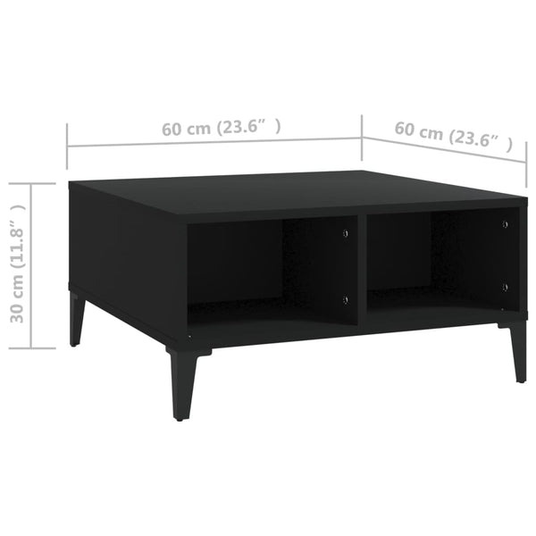 Couchtisch Julia Schwarz 60x60x30cm (Spanplatte)