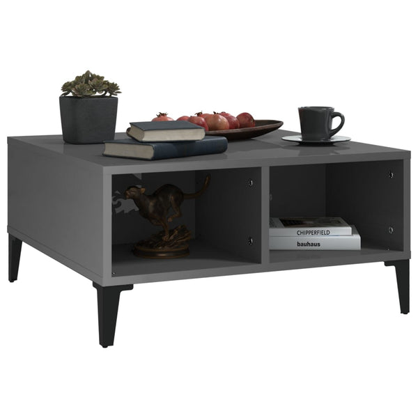 Grauer Couchtisch Julia 60x60x30cm (Spanplatte)