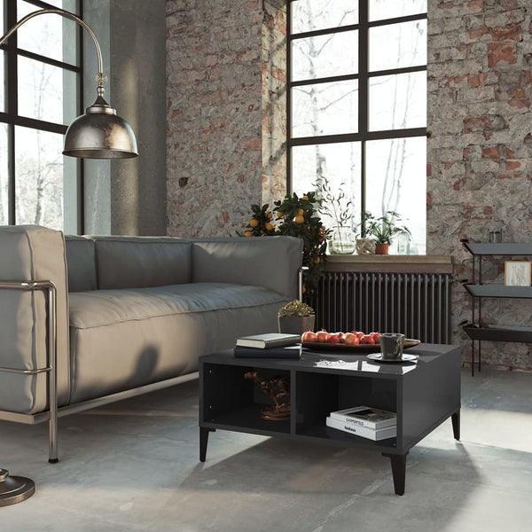 Grauer Couchtisch Julia 60x60x30cm (Spanplatte)