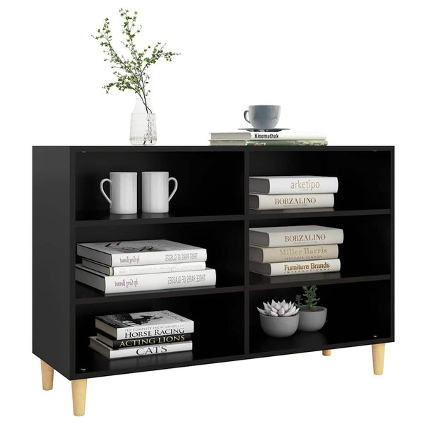 Schwarzes Sideboard Odile 103,5x35x70cm (Holz)