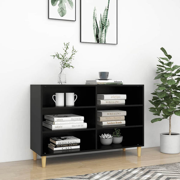 Schwarzes Sideboard Odile 103,5x35x70cm (Holz)