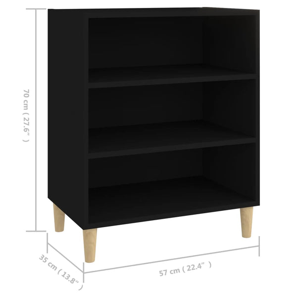 Schwarzer Hochschrank Emmanoil 57x35x70cm (Spanplatte)
