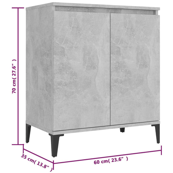 Betongraues Sideboard Ponpei 60x35x70cm (Holz)