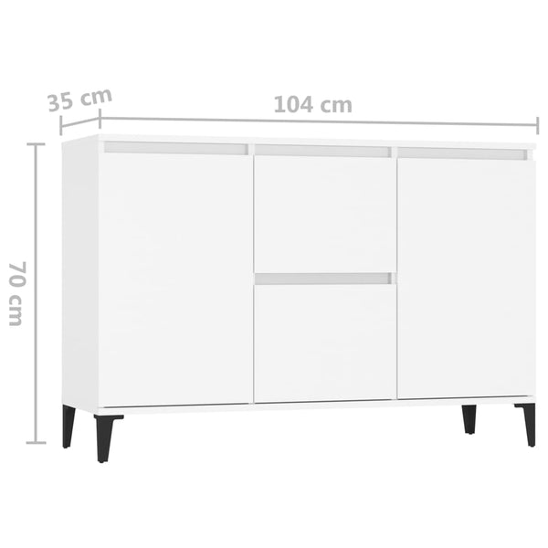 Weißes Sideboard Teofrastus 104x35x70cm (Holz)