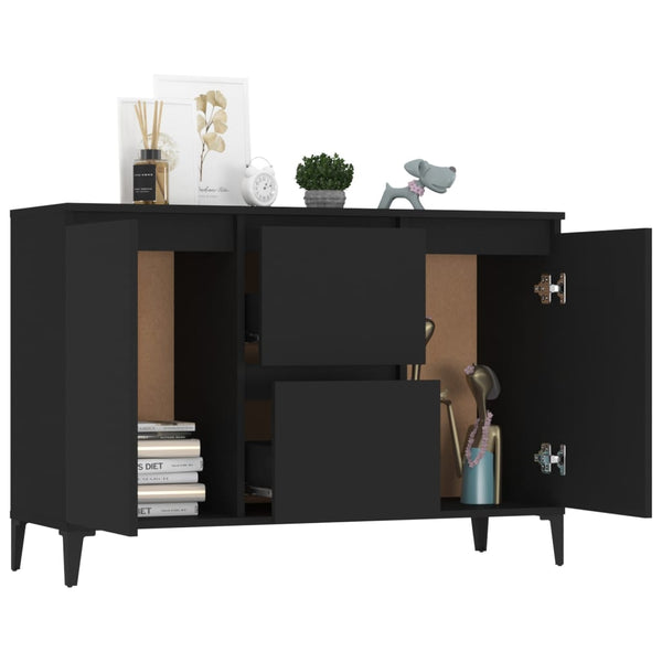 Schwarzes Sideboard Theophrastus 104x35x70cm (Holz)