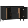 Schwarzes Sideboard Theophrastus 104x35x70cm (Holz)