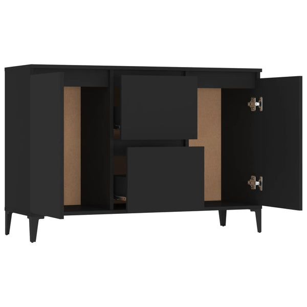 Schwarzes Sideboard Theophrastus 104x35x70cm (Holz)