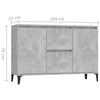 Betongraues Sideboard Teofrastus 104x35x70cm (Holz)