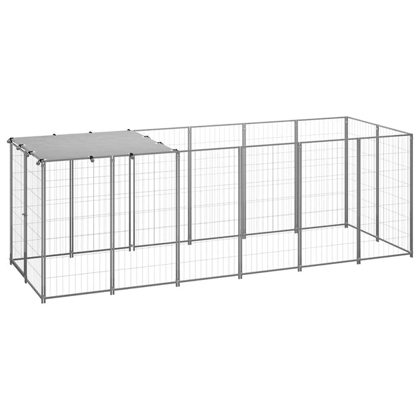 Hundekäfig Gregoriu Silber 330x110x110cm (Stahl)