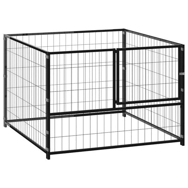 Schwarzer Hundekäfig Erik 100x100x70cm (Stahl)