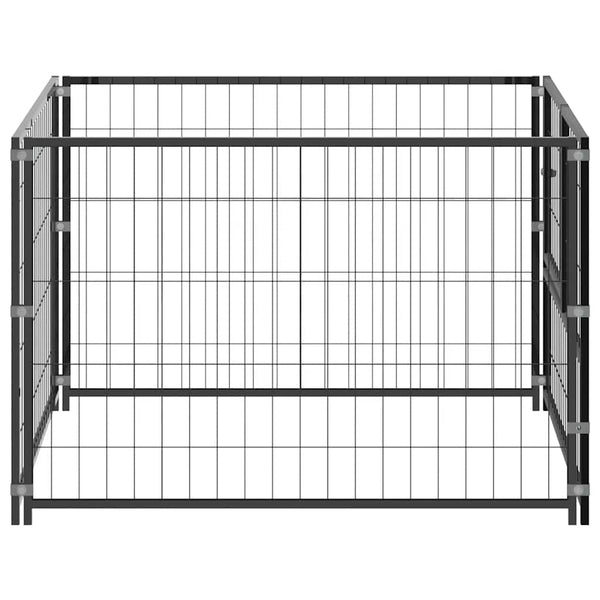 Schwarzer Hundekäfig Erik 100x100x70cm (Stahl)