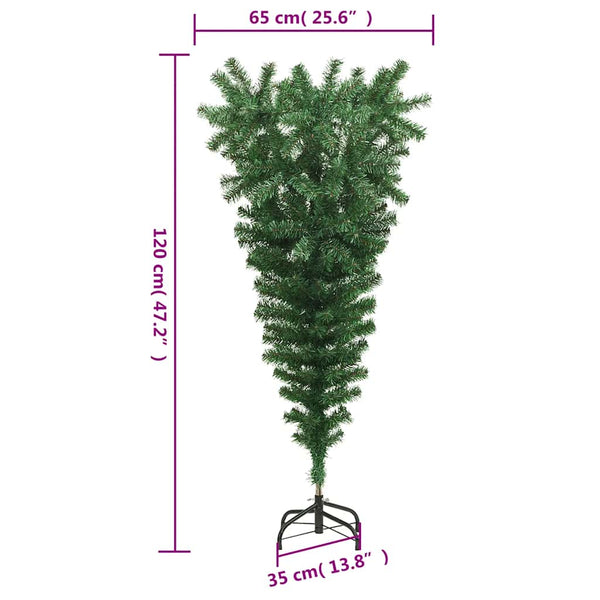 Grüner Kunstbaum kopfüber auf Ständer Giblin 120cm