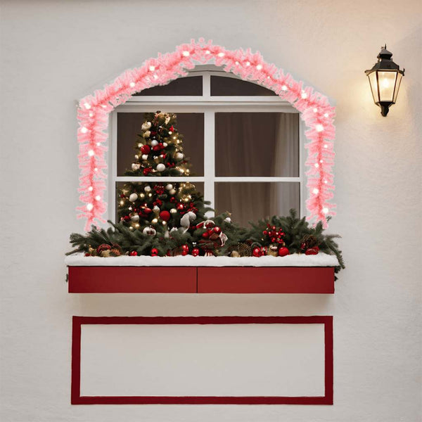 Rosa Weihnachtsgirlande mit LED-Lichtern Altamirano 10 m