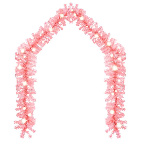 Rosa Weihnachtsgirlande mit LED-Lichtern Altamirano 10 m