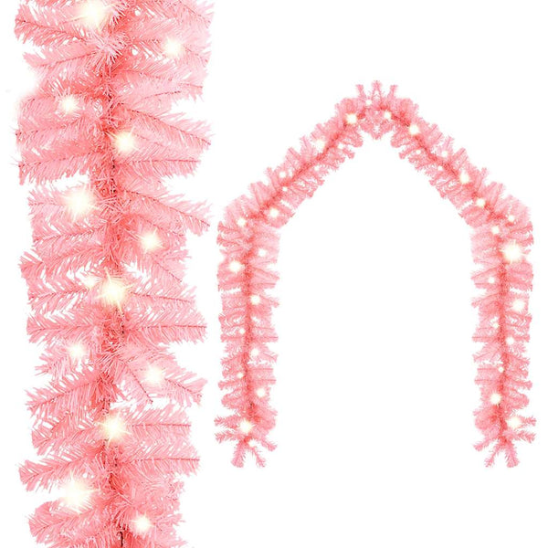 Rosa Weihnachtsgirlande mit LED-Lichtern Altamirano 20 m