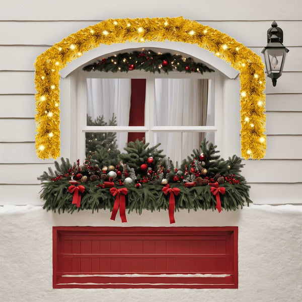 Goldene Weihnachtsgirlande mit LED-Lichtern Altamirano 10 m