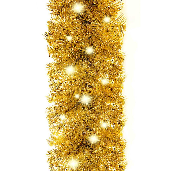 Goldene Weihnachtsgirlande mit LED-Lichtern Altamirano 10 m