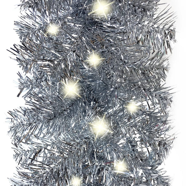 Silberne Weihnachtsgirlande mit LED-Lichtern Altamirano 10 m