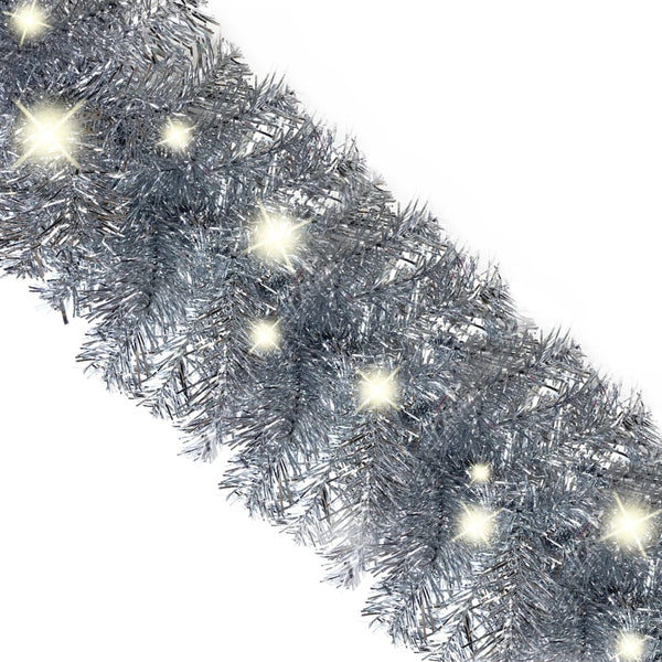 Silberne Weihnachtsgirlande mit LED-Lichtern Altamirano 10 m