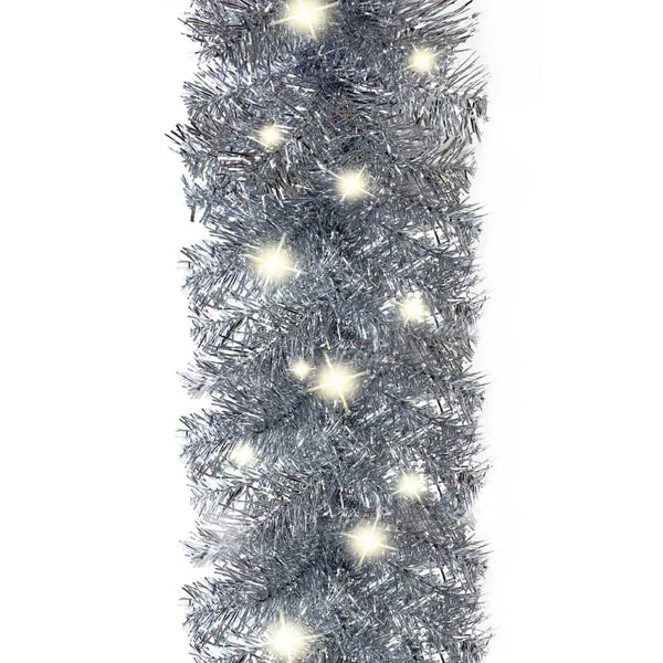 Silberne Weihnachtsgirlande mit LED-Lichtern Altamirano 10 m