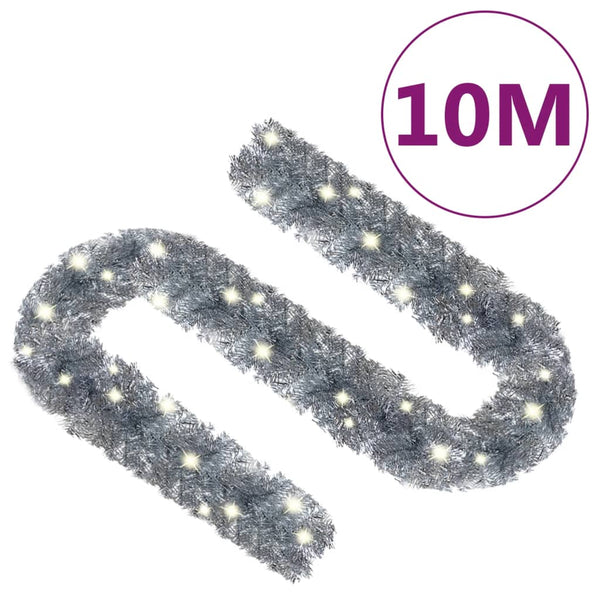 Silberne Weihnachtsgirlande mit LED-Lichtern Altamirano 10 m