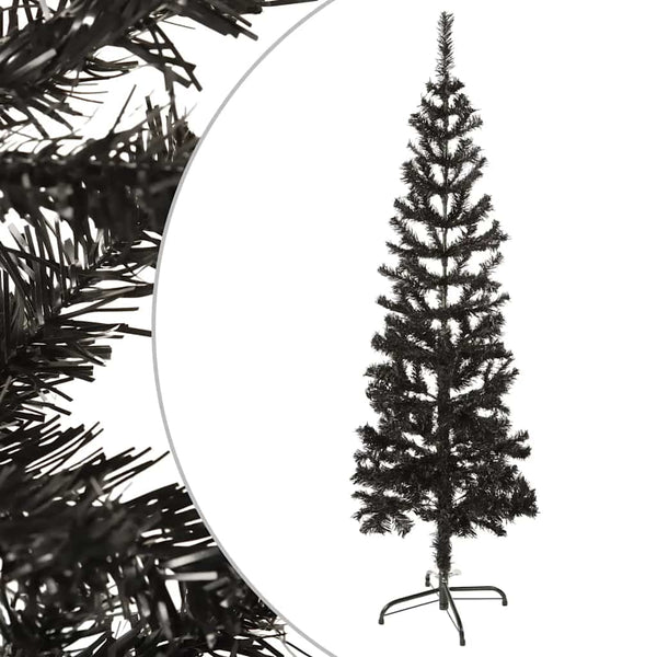 Schwarzer schlanker Weihnachtsbaum Etvin 150 cm