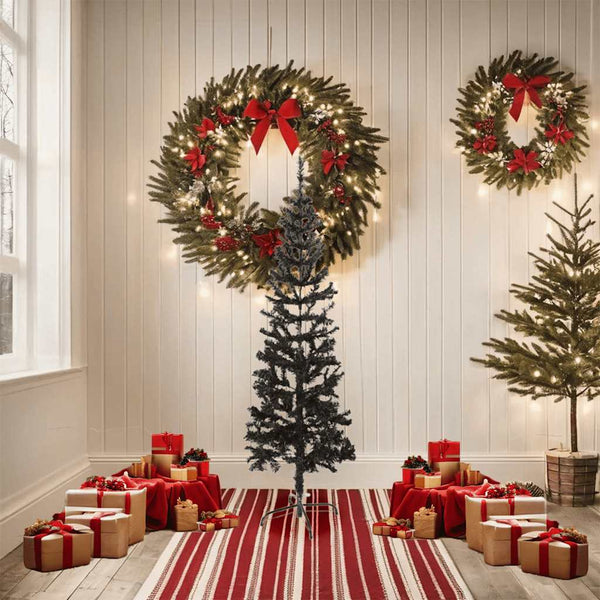 Schwarzer schlanker Weihnachtsbaum Etvin 150 cm