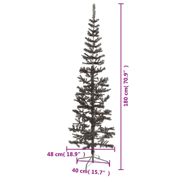 Schlanker schwarzer Weihnachtsbaum Etvin 180cm