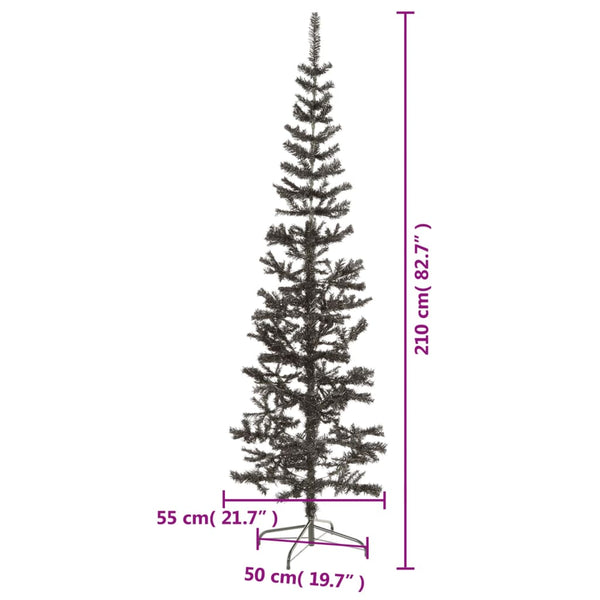 Schwarzer schlanker Weihnachtsbaum Etvin 210cm