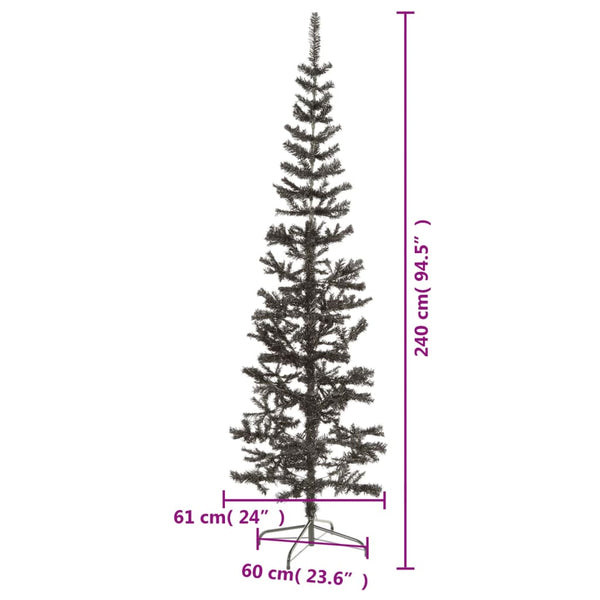 Schwarzer schlanker Weihnachtsbaum Etvin 240cm