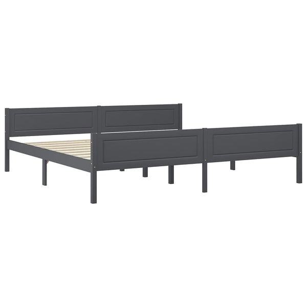 Graues Bettgestell Cristabela 200x200cm (Kiefer)