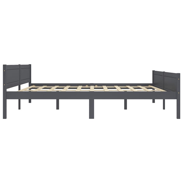 Graues Bettgestell Cristabela 200x200cm (Kiefer)