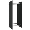Schwarzer Kaminholzständer Lilianna 40x35x100cm (gehärtetes Glas)