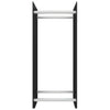 Schwarzer Kaminholzständer Lilianna 40x35x100cm (gehärtetes Glas)