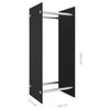 Schwarzer Kaminholzständer Lilianna 40x35x100cm (gehärtetes Glas)