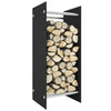 Schwarzer Kaminholzständer Lilianna 40x35x100cm (gehärtetes Glas)