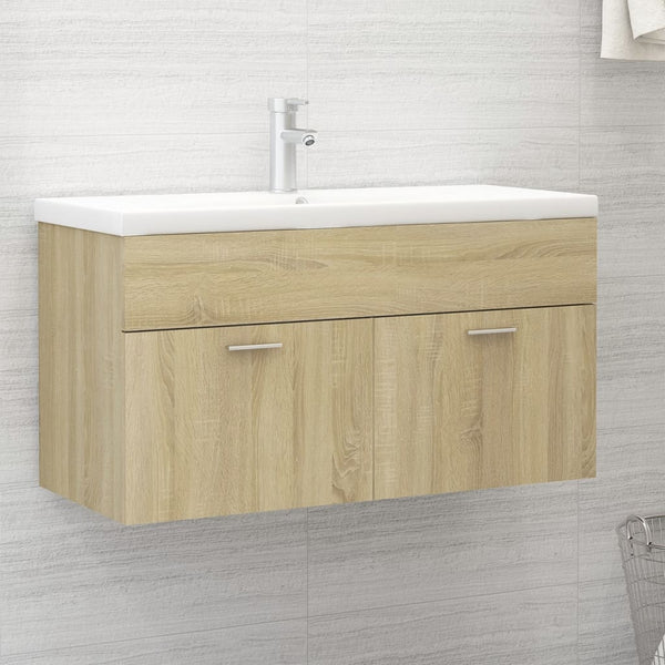 Sonoma Waschtischunterschrank mit integriertem Waschbecken Miercurea Holz