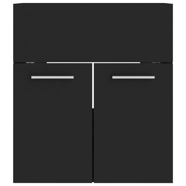 Schwarzes Badezimmermöbel-Set Sidorian (Spanplatte)