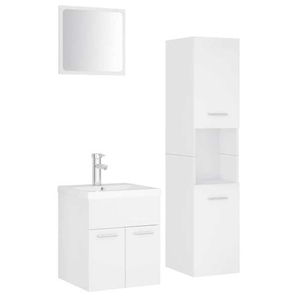 Weißer Badezimmermöbel-Set Macsim (Spanplatte)