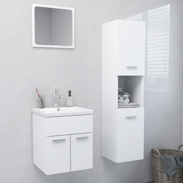 Weißer Badezimmermöbel-Set Macsim (Spanplatte)