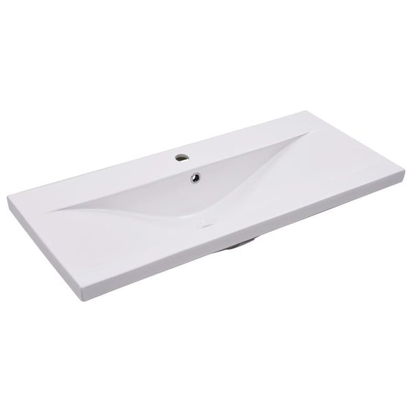 Waschtischunterschrank Gavin Schwarz mit integriertem Waschbecken (Holz)