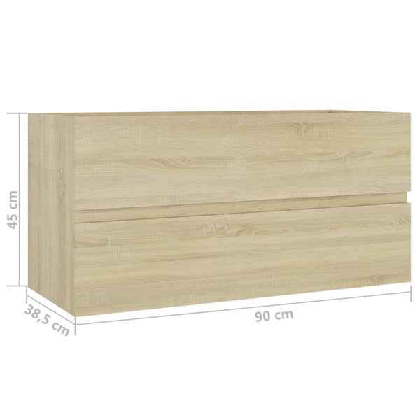 Waschbeckenunterschrank Sonoma mit integriertem Waschbecken Gavin (Holz)
